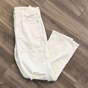 American Eagle Outfitters Women's Cream Straight Leg Jeans